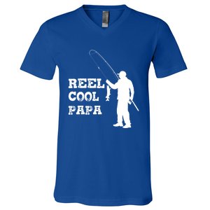 Fishing Fisher Funny Reel Cool Papa Great Gift V-Neck T-Shirt