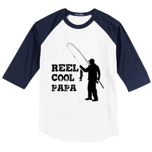 Fishing Fisher Funny Reel Cool Papa Great Gift Baseball Sleeve Shirt