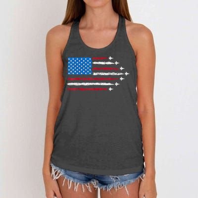 Funny F47 Fighter Jet Trump F 47 Jet Fighter Aircraft Women's Knotted Racerback Tank