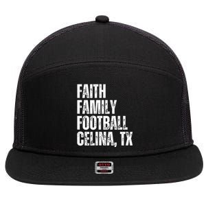 Faith Family Football Celina Texas Bobcats 7 Panel Mesh Trucker Snapback Hat