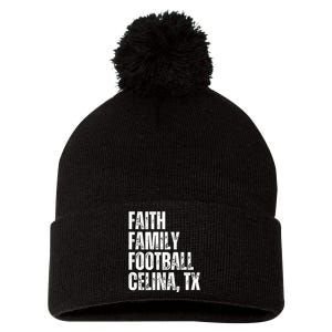 Faith Family Football Celina Texas Bobcats Pom Pom 12in Knit Beanie