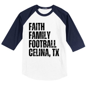 Faith Family Football Celina Texas Bobcats Baseball Sleeve Shirt