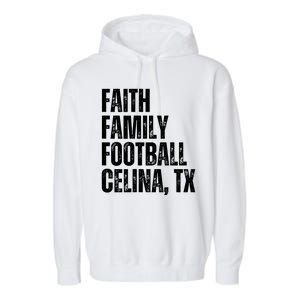 Faith Family Football Celina Texas Bobcats Garment-Dyed Fleece Hoodie