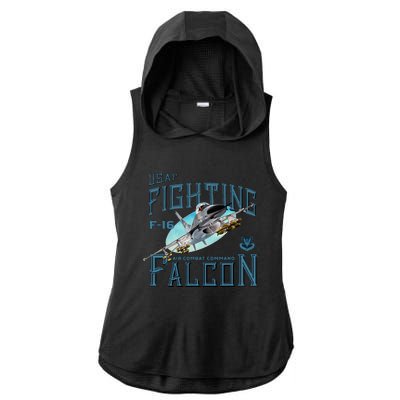 Fighting Falcon F16 Ladies PosiCharge Tri-Blend Wicking Draft Hoodie Tank