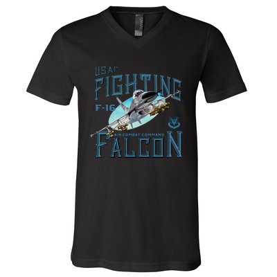 Fighting Falcon F16 V-Neck T-Shirt