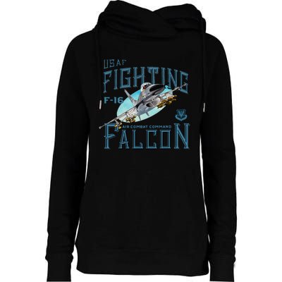 Fighting Falcon F16 Womens Funnel Neck Pullover Hood