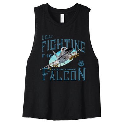 Fighting Falcon F16 Women's Racerback Cropped Tank