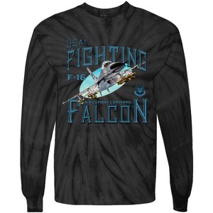 Fighting Falcon F16 Tie-Dye Long Sleeve Shirt