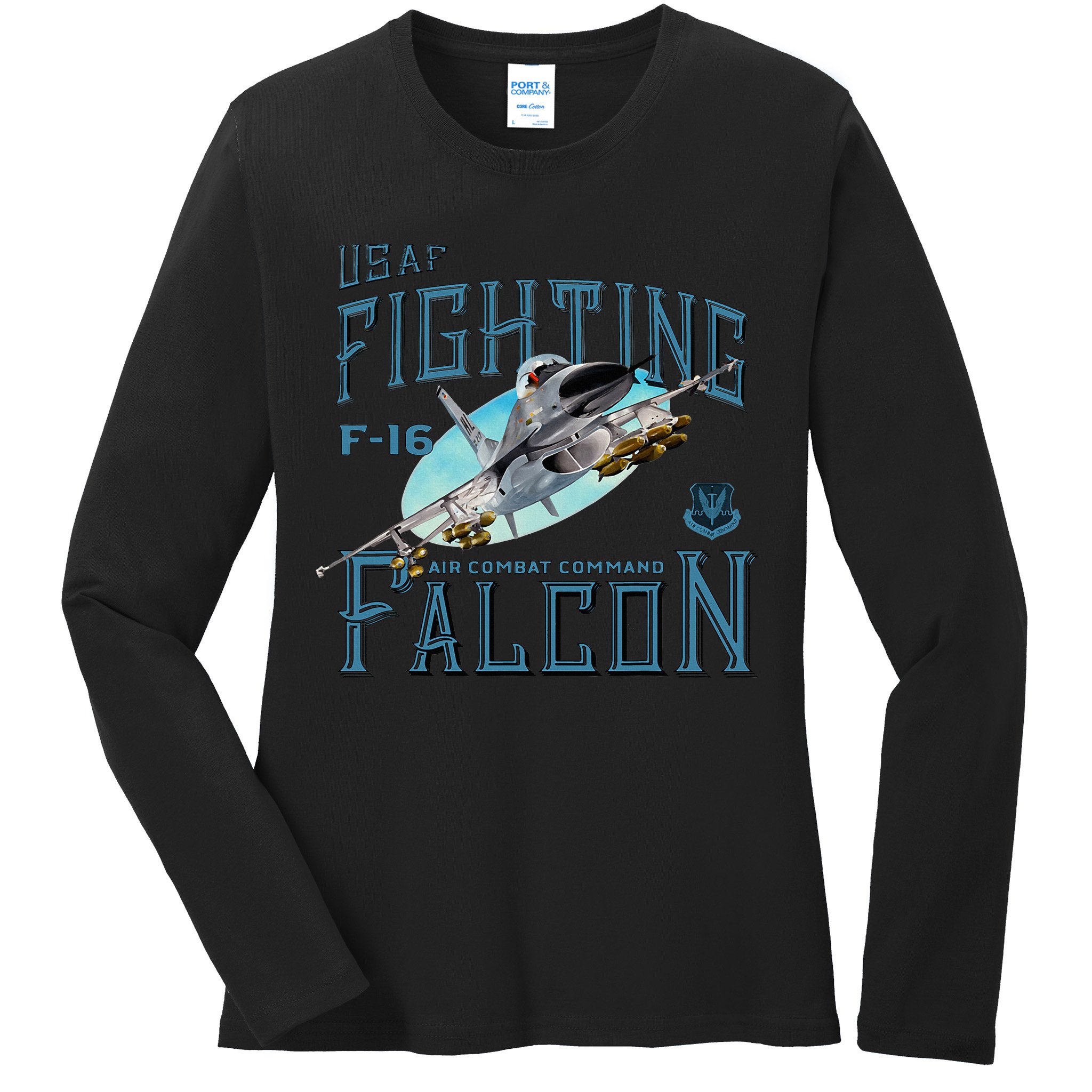 Fighting Falcon F16 Ladies Long Sleeve Shirt