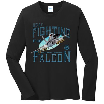 Fighting Falcon F16 Ladies Long Sleeve Shirt