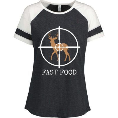 Fast Food Funny Deer Hunting Meaningful Gift Enza Ladies Jersey Colorblock Tee