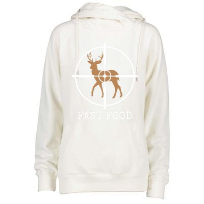 Fast Food Funny Deer Hunting Meaningful Gift Womens Funnel Neck Pullover Hood