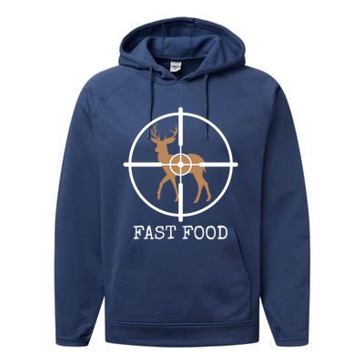 Fast Food Funny Deer Hunting Meaningful Gift Performance Fleece Hoodie