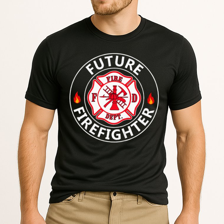 Future Firefighter Fire Fighter Badge Child Performance Shirt