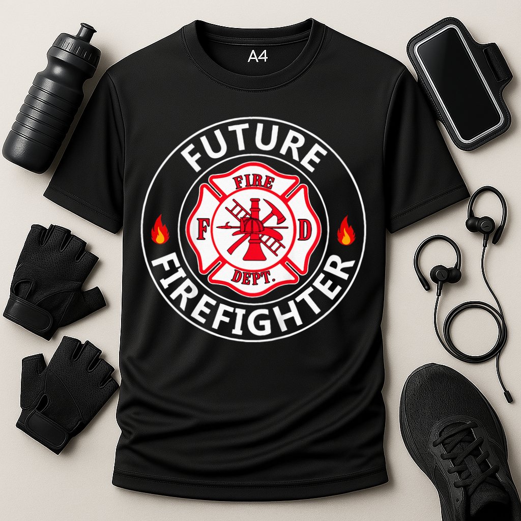 Future Firefighter Fire Fighter Badge Child Performance Shirt