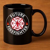 Future Firefighter Fire Fighter Badge Child 11oz C Handle Ceramic Mug