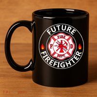 Future Firefighter Fire Fighter Badge Child 11oz C Handle Ceramic Mug