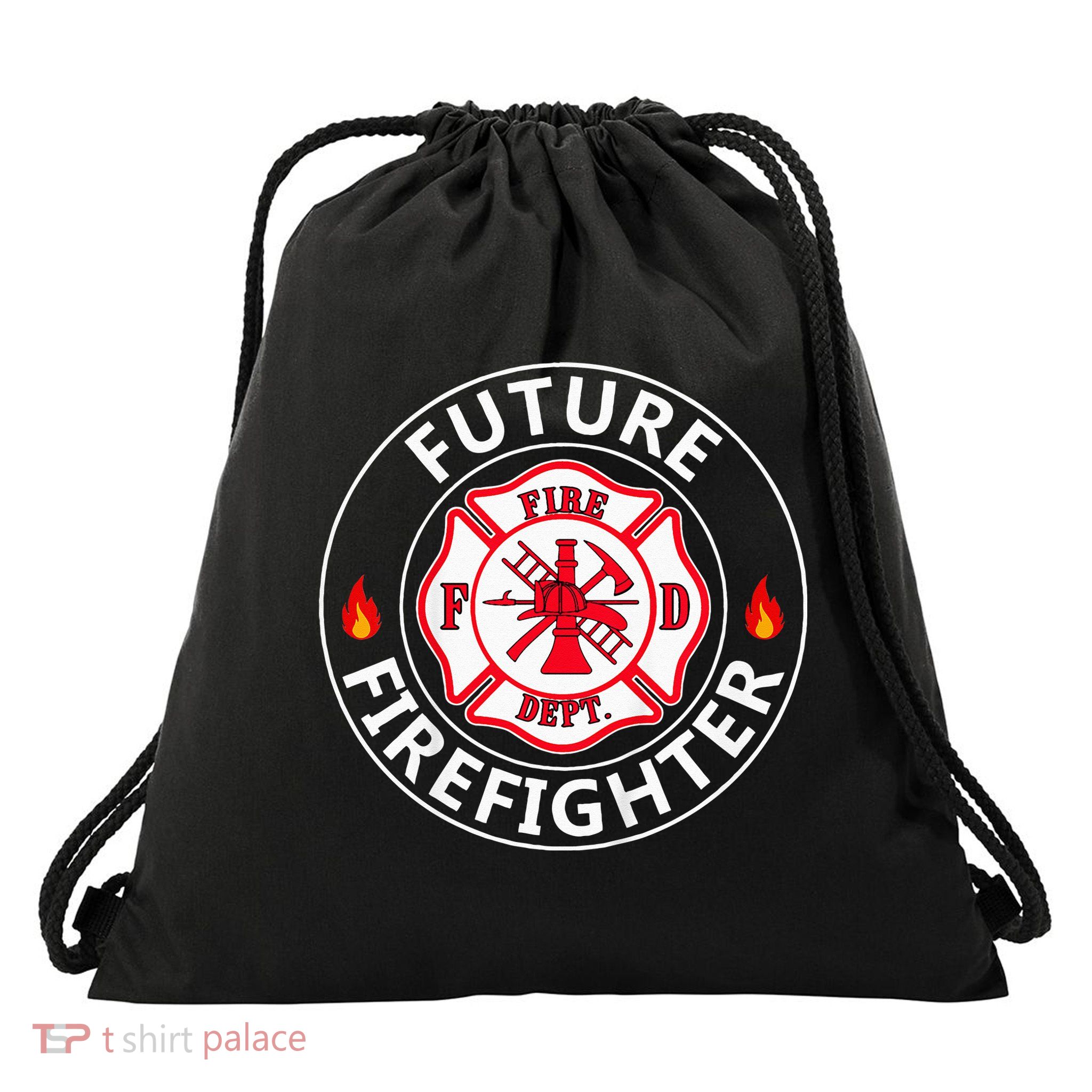 Future Firefighter Fire Fighter Badge Child Drawstring Bag