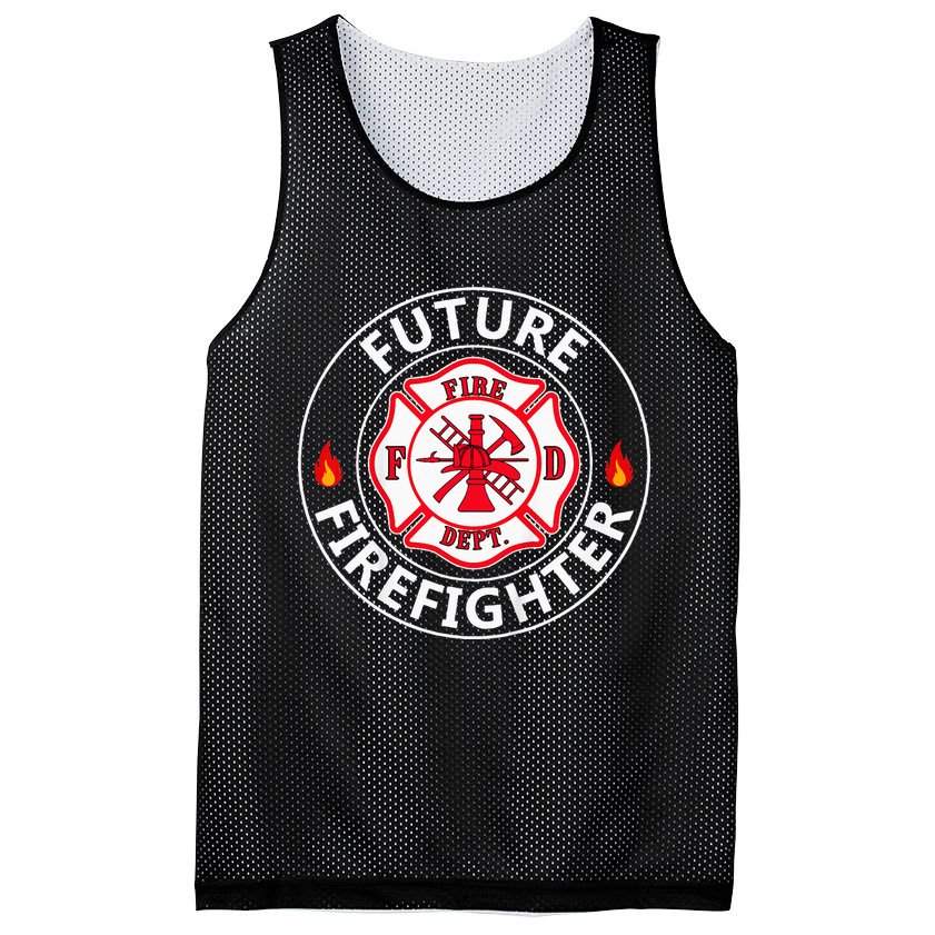 Future Firefighter Fire Fighter Badge Child Mesh Reversible Basketball Jersey Tank