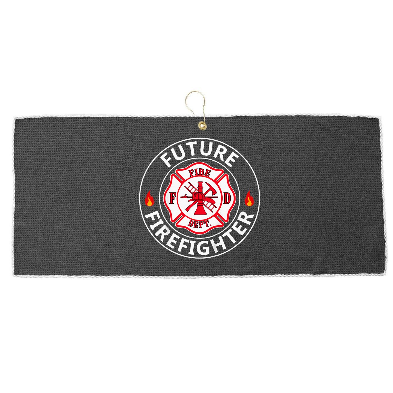 Future Firefighter Fire Fighter Badge Child Large Microfiber Waffle Golf Towel