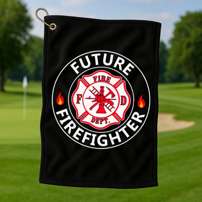 Future Firefighter Fire Fighter Badge Child Golf Towel