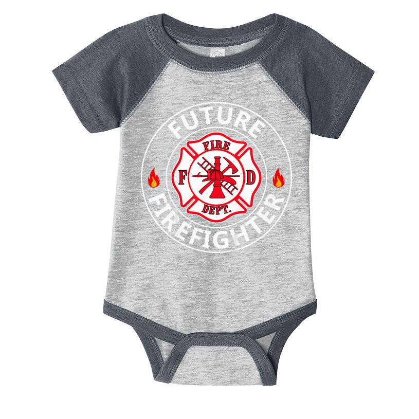 Future Firefighter Fire Fighter Badge Child Infant Baby Jersey Bodysuit