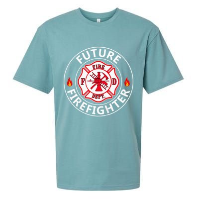 Future Firefighter Fire Fighter Badge Child Sueded Cloud Jersey T-Shirt