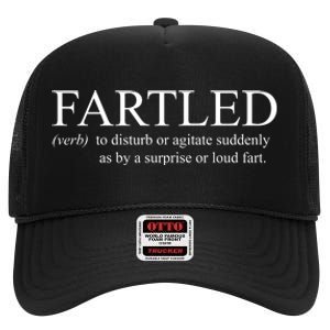 Fartled Funny Fart Definition High Crown Mesh Back Trucker Hat