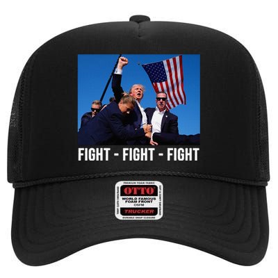 Fight Fight Fight Donald Trump Rally You Missed Proud American Usa Election High Crown Mesh Back Trucker Hat