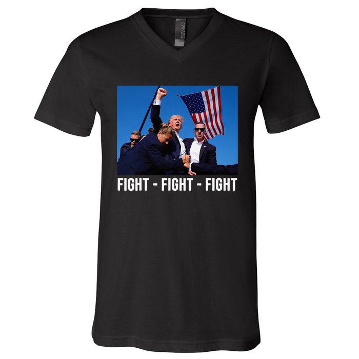 Fight Fight Fight Donald Trump Rally You Missed Proud American Usa Election V-Neck T-Shirt