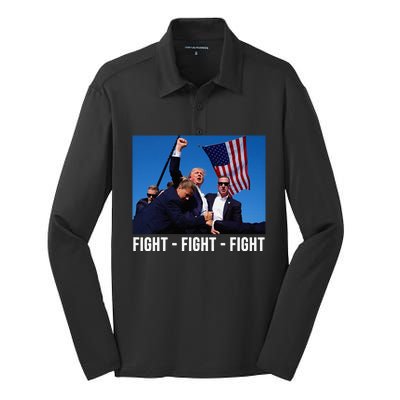 Fight Fight Fight Donald Trump Rally You Missed Proud American Usa Election Silk Touch Performance Long Sleeve Polo