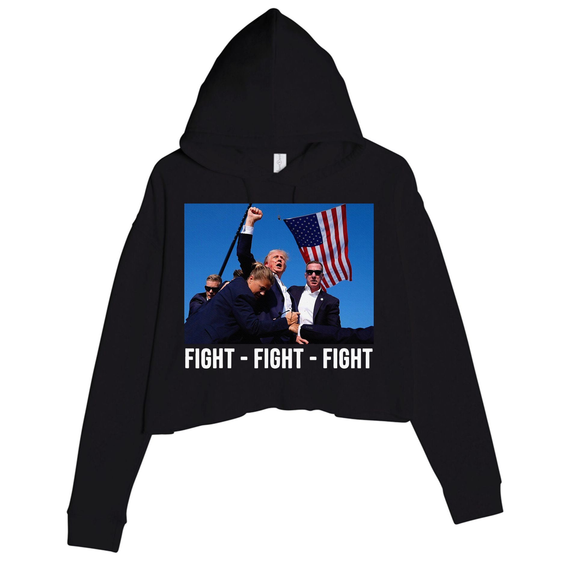 Fight Fight Fight Donald Trump Rally You Missed Proud American Usa Election Crop Fleece Hoodie