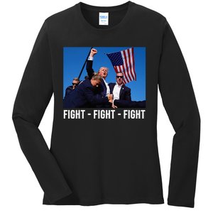 Fight Fight Fight Donald Trump Rally You Missed Proud American Usa Election Ladies Long Sleeve Shirt