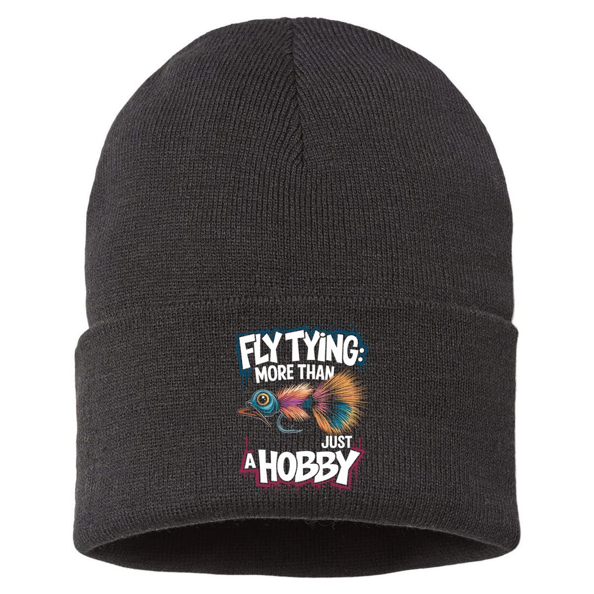 Fly Fish Fisher Quote For Fly Casting And Fly Tying Great Gift Sustainable Knit Beanie