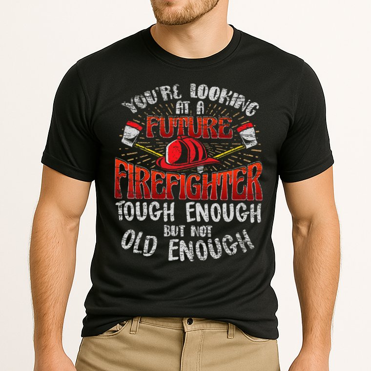 Future Firefighter Funny Cooling Performance Crew T-Shirt
