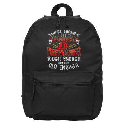 Future Firefighter Funny 16 in Basic Backpack