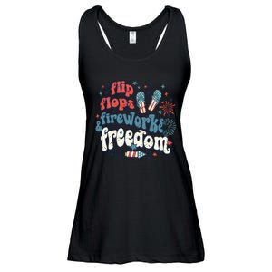 Flip Flops Fireworks Freedom Fourth Of July Ladies Essential Flowy Tank