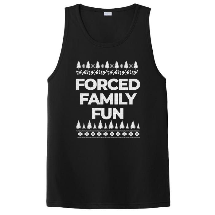 Forced Family Fun Sarcastic Adult PosiCharge Competitor Tank