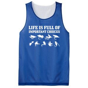 Fly Fishing Funny Important Choices Trout Fisher Gift Mesh Reversible Basketball Jersey Tank