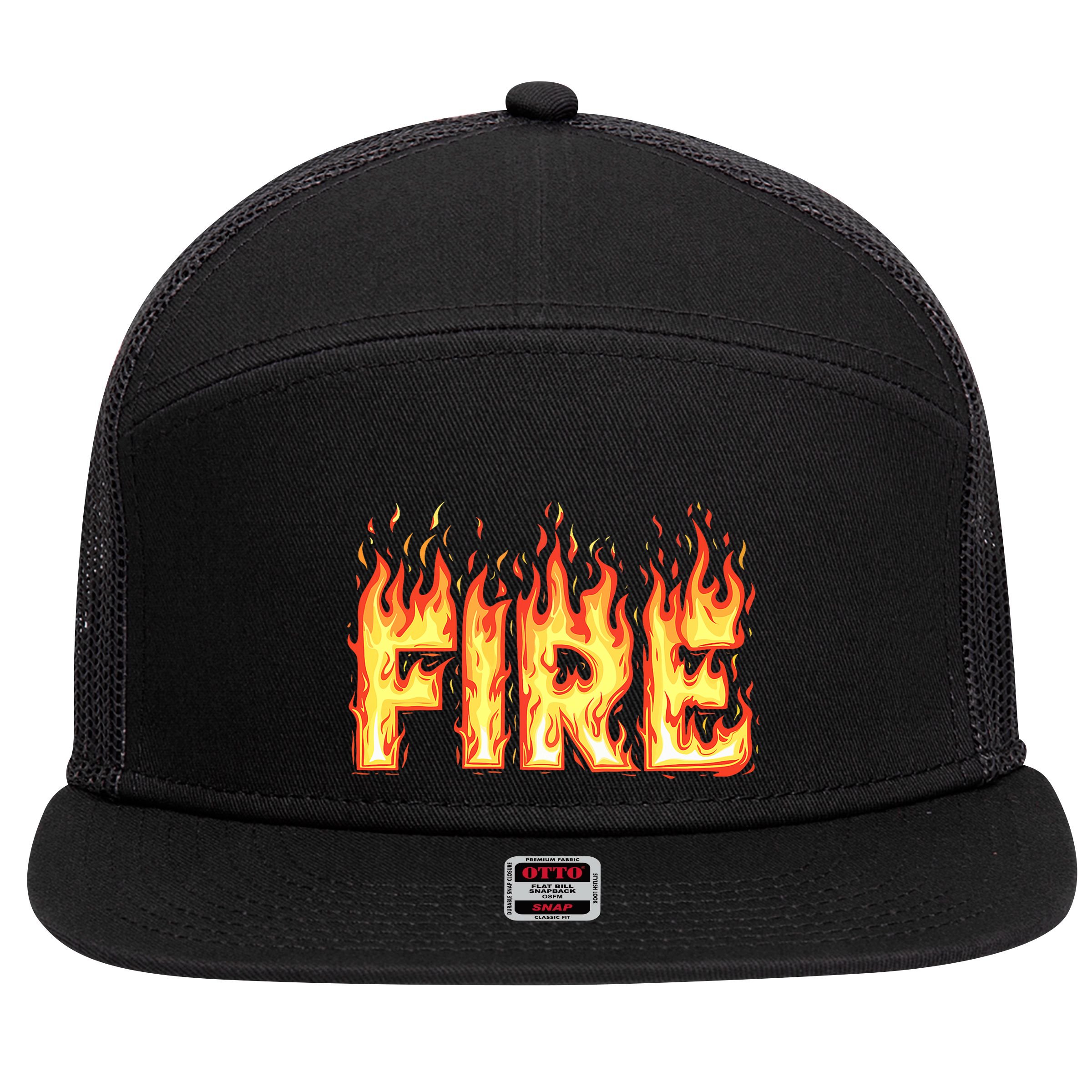 Fire Flame Fire And Ice Costume 7 Panel Mesh Trucker Snapback Hat