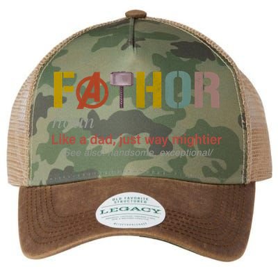 Fathor Funny Father Definition Funny Fathers Day Legacy Tie Dye Trucker Hat