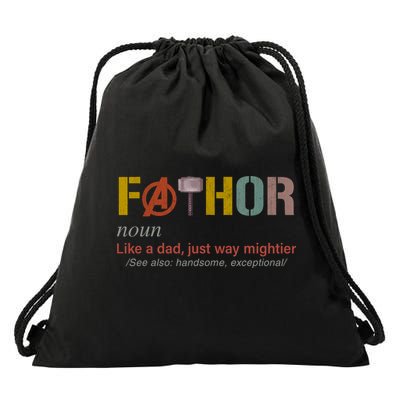 Fathor Funny Father Definition Funny Fathers Day Drawstring Bag