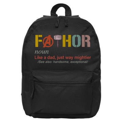 Fathor Funny Father Definition Funny Fathers Day 16 in Basic Backpack