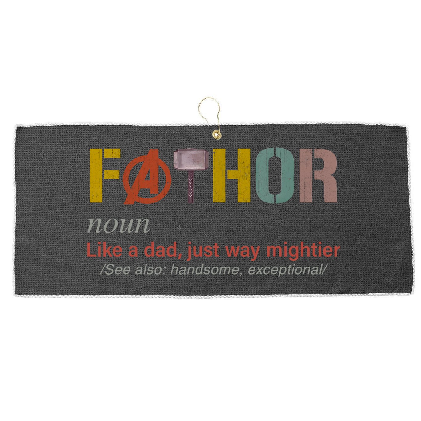 Fathor Funny Father Definition Funny Fathers Day Large Microfiber Waffle Golf Towel