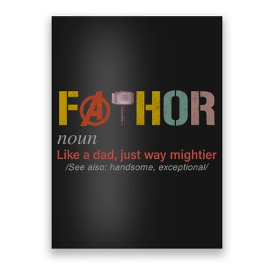 Fathor Funny Father Definition Funny Fathers Day Poster