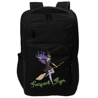 Funny Frequent Flyer Witch Halloween Scary Costume Gift Impact Tech Backpack