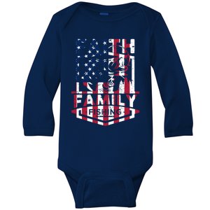 Faith Family Fishing Quotes American Flag Cute Gift Baby Long Sleeve Bodysuit