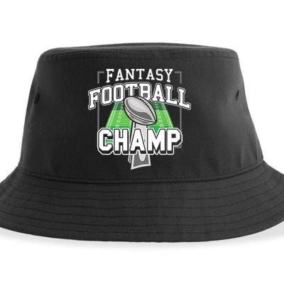 Funny Fantasy Football Champ Tee Fantasy Football Winner Sustainable Bucket Hat
