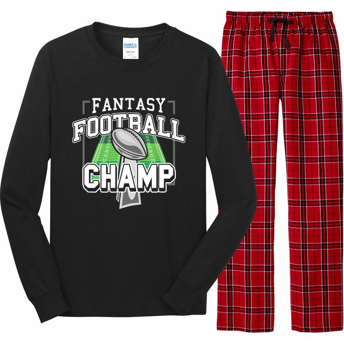 Funny Fantasy Football Champ Tee Fantasy Football Winner Long Sleeve Pajama Set