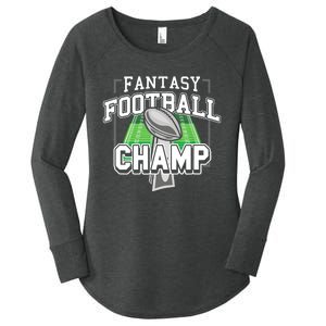 Funny Fantasy Football Champ Tee Fantasy Football Winner Women's Perfect Tri Tunic Long Sleeve Shirt